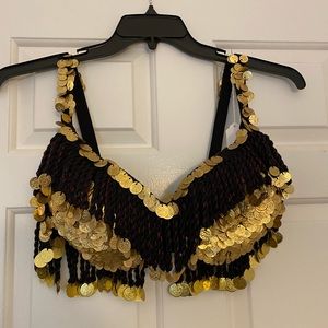 Beautiful belly dance bra vintage hand sewn 36-40 C